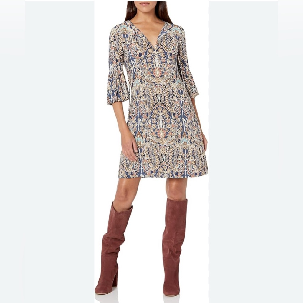 NWT Tommy Hilfiger Women’s Floral Print Neck-Tie Shift Dress Size 6